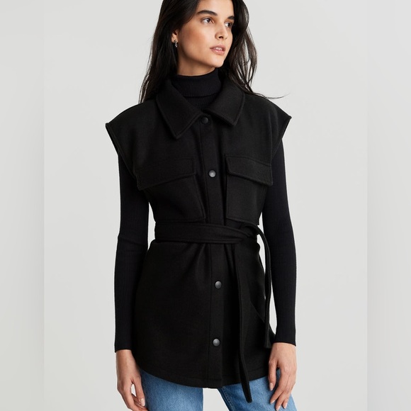 Gina Tricot Jackets & Blazers - NWT Gina Tricot Vanja Black Belted cozy vest small